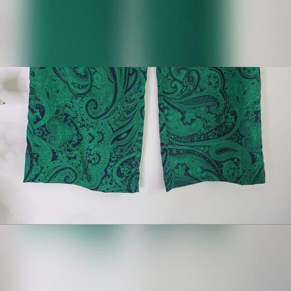 Michael Kors Casual Green Paisley Polyester Beach Lovers Pants Size 12 - Picture 8 of 10